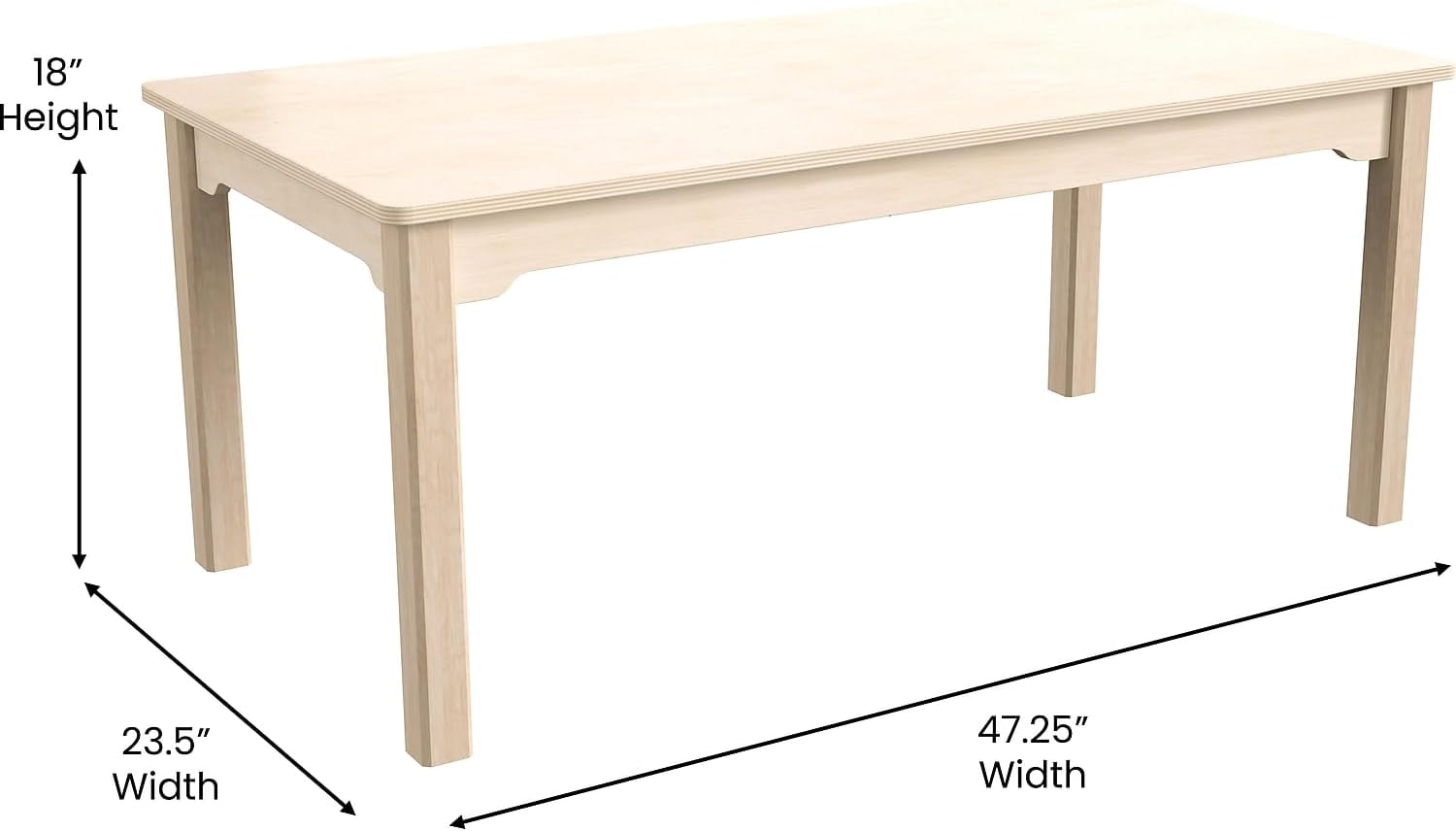 Flash Furniture Bright Beginnings Commercial Rectangular Wooden Preschool Classroom Activity Table