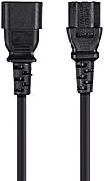 Monoprice Extension Cord - IEC 60320 C14 to IEC 60320 C13, 10 Amp, 1250 Watt, 3-Prong, SVT, 18AWG, 3 Feet, Black (1 Pack)