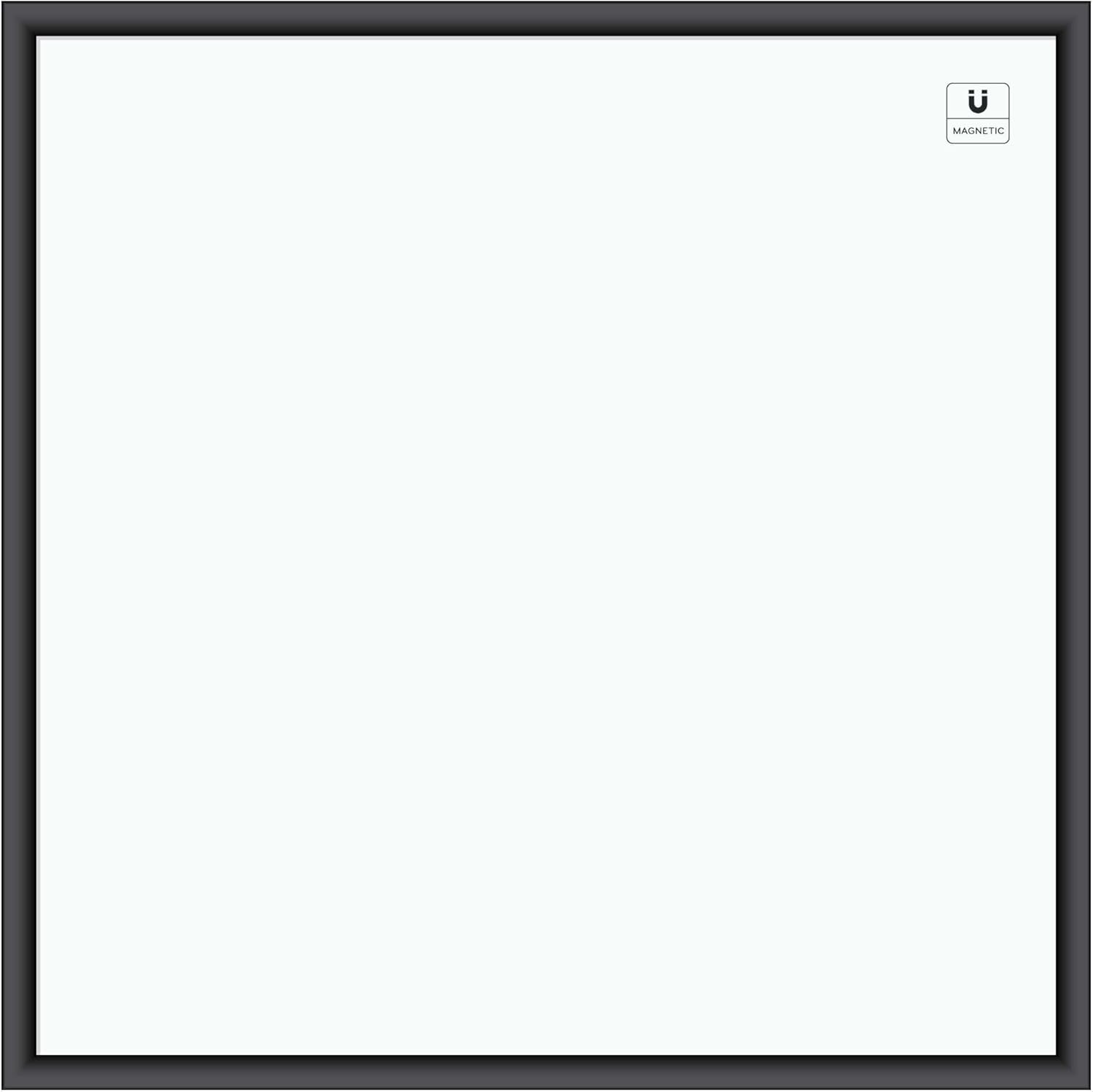 U Brands Magnetic Dry-Erase Board, 35in x 35in, Black Wood Frame