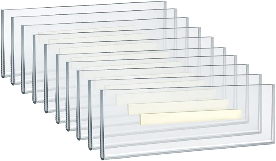 AZAR DISPLAYS Clear Acrylic Self Adhesive Wall Sign Holder Frames - Pack of 10