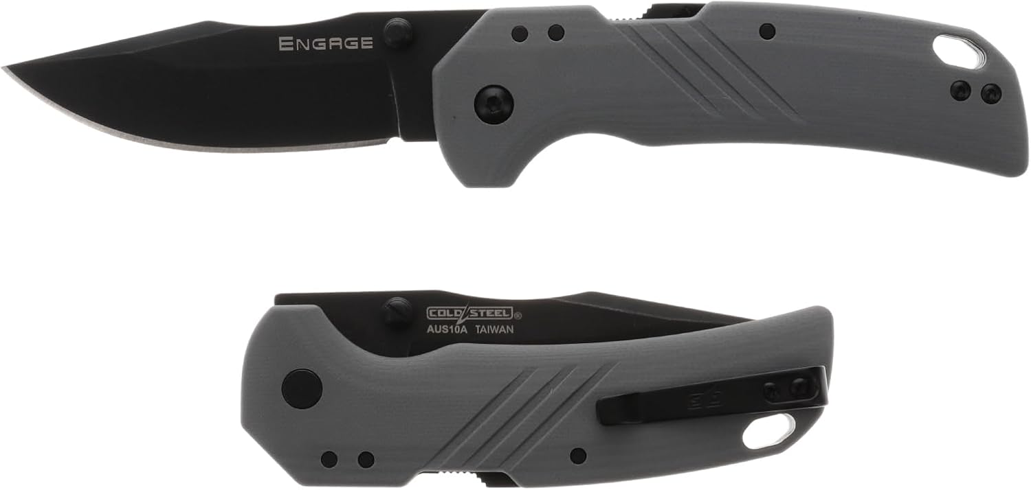 COLD STEEL Engage 3" AUS10A Clip Point Folding Knife with Atlas Lock