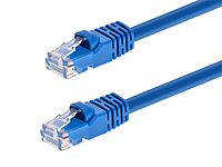 Monoprice 1FT 24AWG Cat5e 350MHz UTP Ethernet Bare Copper Network Cable - Blue