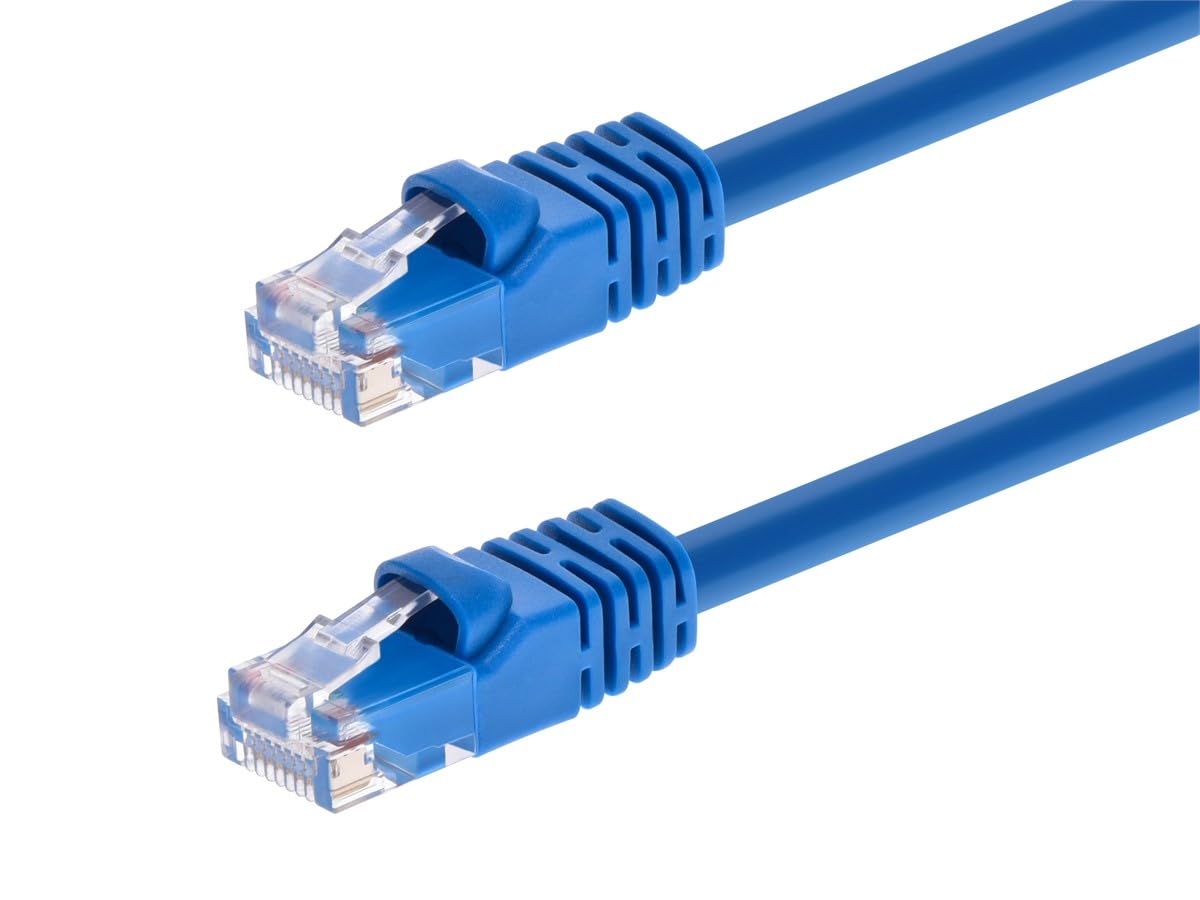 Monoprice 1FT 24AWG Cat5e 350MHz UTP Ethernet Bare Copper Network Cable - Blue