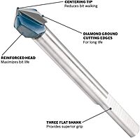 BOSCH POWER TOOLS Carbide Tipped Glass & Tile 1-Piece Drill Bit