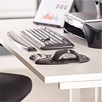 Fellowes Crystal Gel Keyboard Wrist Rest - Black (9112201) - 0.63in x 2.31in x 18.56in Dimension - Black - Gel