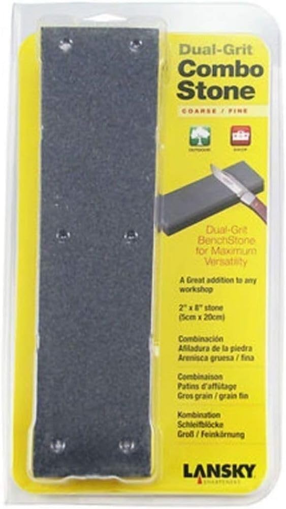 Lansky Dual Grit Combo Bench Stone Alumina-Oxide Knife Sharpener
