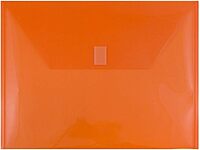 JAM PAPER Plastic Booklet Envelopes with Hook & Loop Closure - Pack of 12