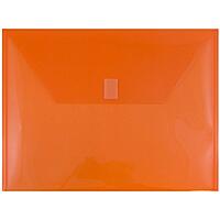 JAM PAPER Plastic Booklet Envelopes with Hook & Loop Closure - Pack of 12