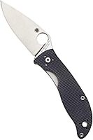 SPYDERCO Value Folding Utility Knife with CTS BD1 Stainless Steel Blade and Gray G-10 Handle, PlainEdge