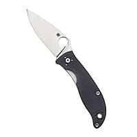 SPYDERCO Value Folding Utility Knife with CTS BD1 Stainless Steel Blade and Gray G-10 Handle, PlainEdge