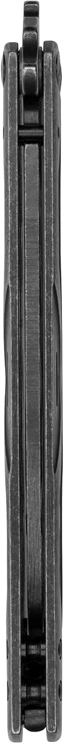 Kershaw Balanza Flipping Butterfly Trainer Knife, BlackWash Design, 4.3 Inch Rounded Stainless Steel Drop Point Blade