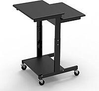 LUXOR PS3945 Adjustable-Height Presentation Workstation Black