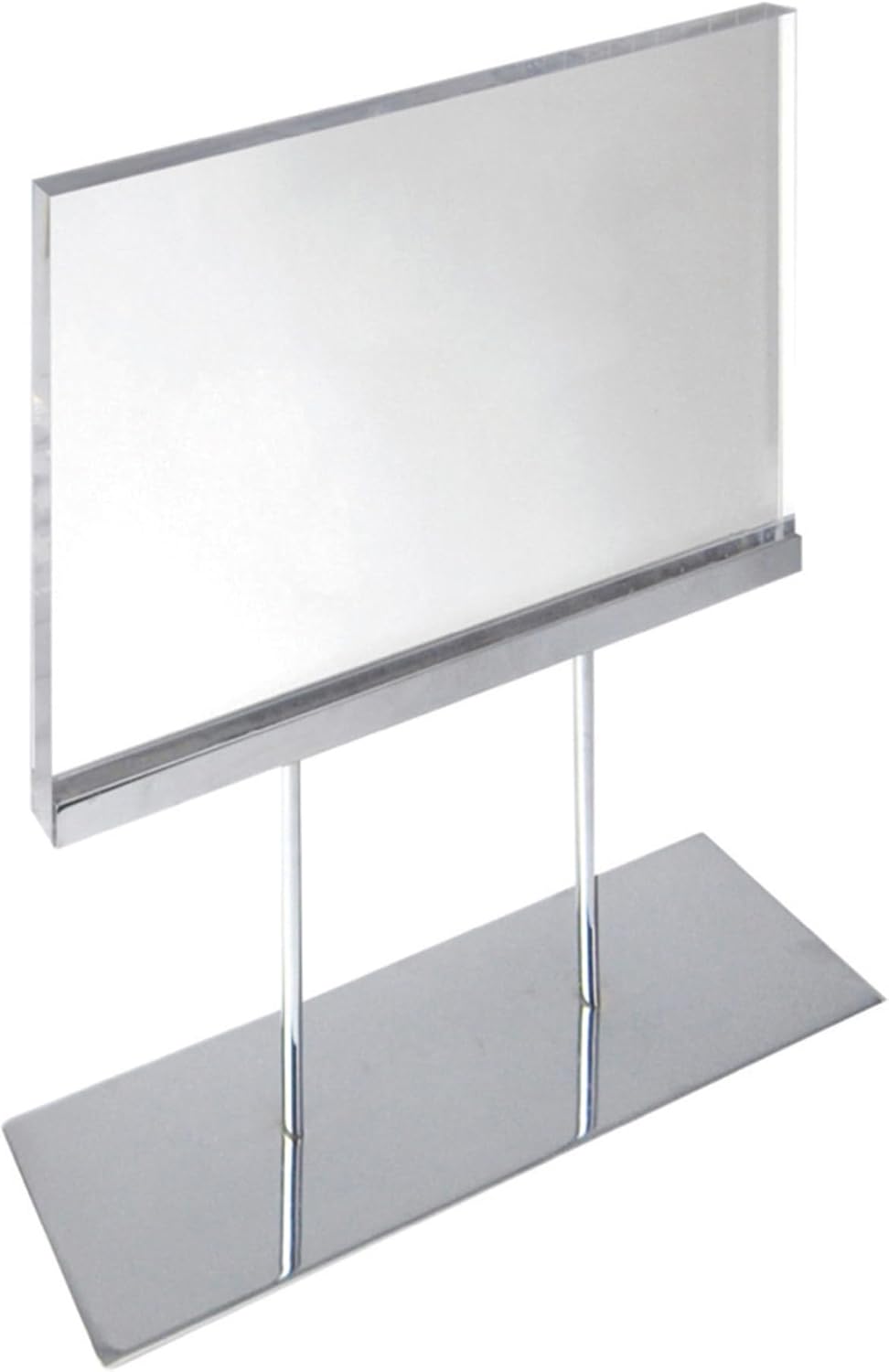 Azar Displays Elite Series Acrylic Block Sign Holder on Chrome Stand