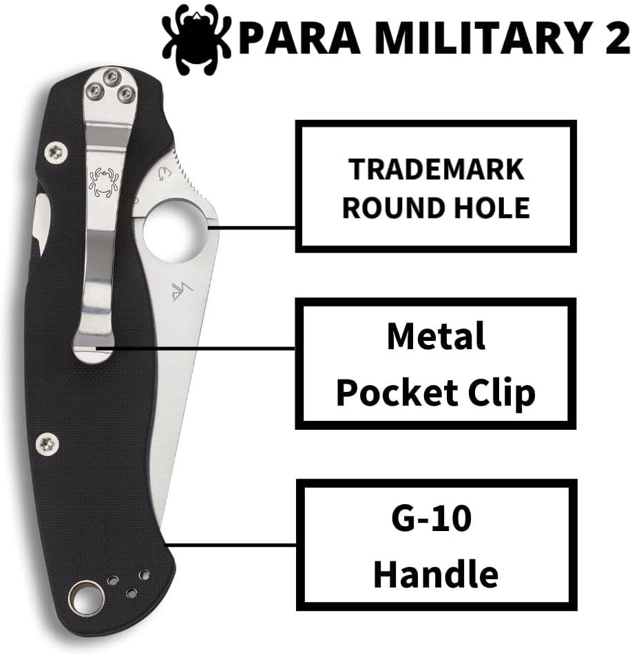 Spyderco Para Military 2 Folding Knife with G-10 Handle