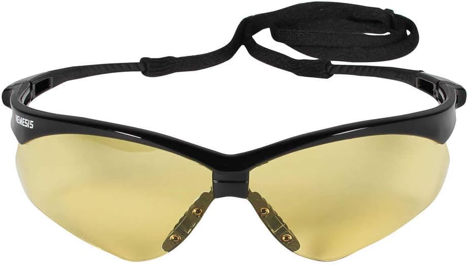 KLEENGUARD V30 Nemesis Safety Glasses / Sunglasses, 25659 Black Frame, Amber Lens (6 Pair)