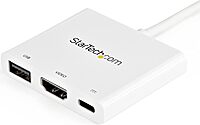 StarTech.com USB-C to HDMI Adapter - White - 4K 30Hz - Thunderbolt 3 Compatible - with Power Delivery (USB PD)