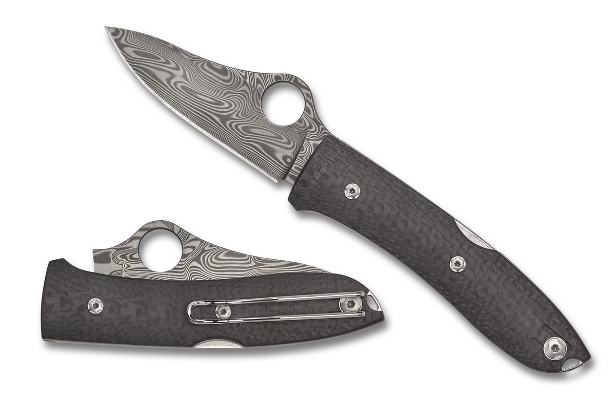 Spyderco C255CFPD SpyOpera Carbon Fiber Damasteel-Thor Sprint