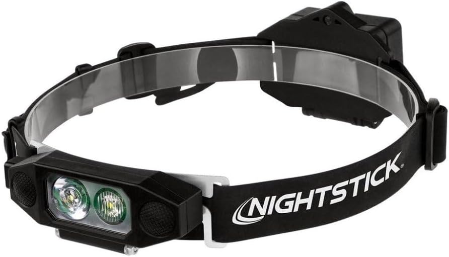 Nightstick NSP-4616B Multi-Function Headlamp with Rear Safety Led, One Size, Black