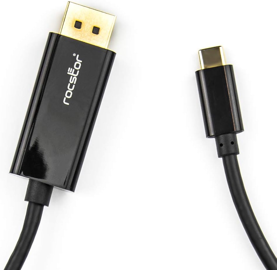Rocstor Y10C167-B1 Premium 6ft USB-C to DisplayPort Cable M/M- USB Type-C to DisplayPort Converter Cable