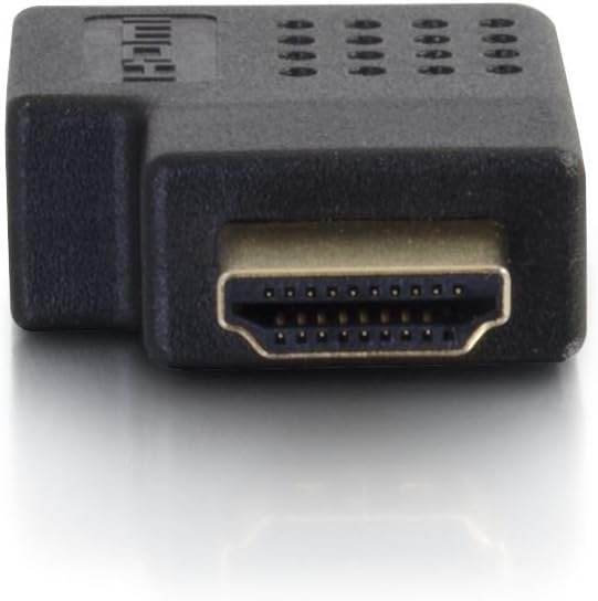C2G HDMI Adapter, HDMI Right Angle Adapter, Fits in Tight Spaces, for Wall Mounted TVs, Black, Cables to Go 43290