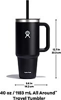 Hydro Flask Travel Tumbler with Handle, Lid and Straw - Insulated Stainless Steel