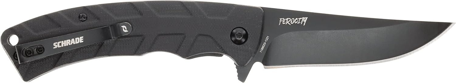 Schrade Delta Class Ferocity Folder 8in with 3.5in AUS-10 Steel Blade and G10 Handle for EDC