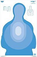 Birchwood Casey Eze-Scorer Transitional Blue Shoot-Up Brilliant White Paper Targets for Indoor and Outdoor Use, 100 Targets 23" x 35"
