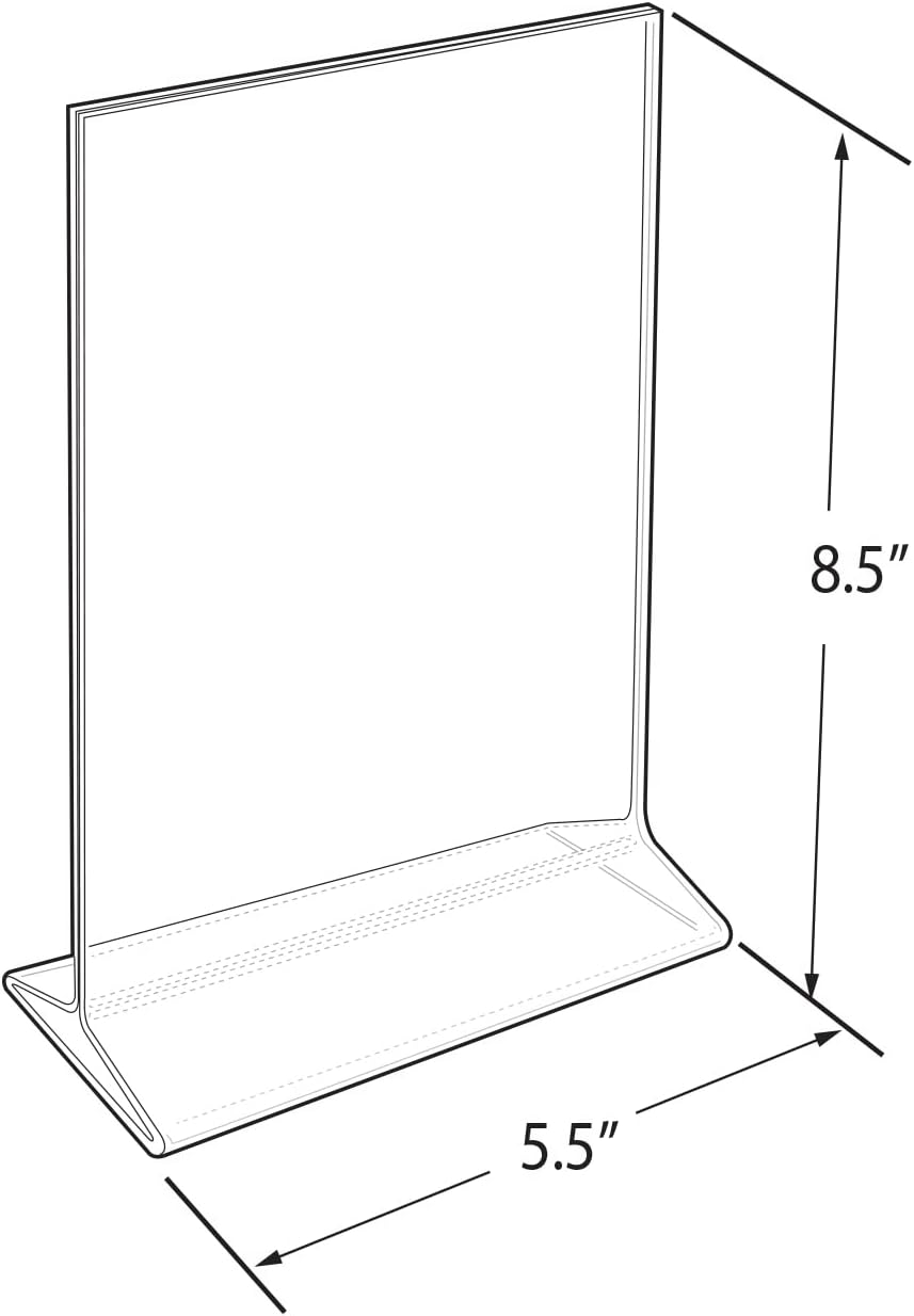 Azar Displays Top-Load Acrylic Sign Holders, Clear, Pack of 10