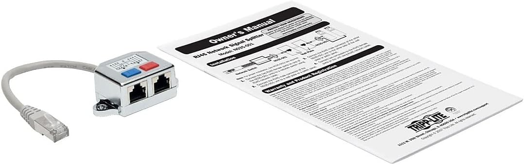 Tripp Lite 2-to-1 RJ45 Splitter Adapter Cable 10/100 Ethernet Cat5/Cat5e M/2xF 6in 6" (N035-001)