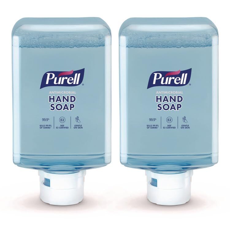 PURELL Antimicrobial Foaming Hand Soap Refill, For ES10 Dispensers, Fragrance-Free, 1,200 mL, 2/Carton