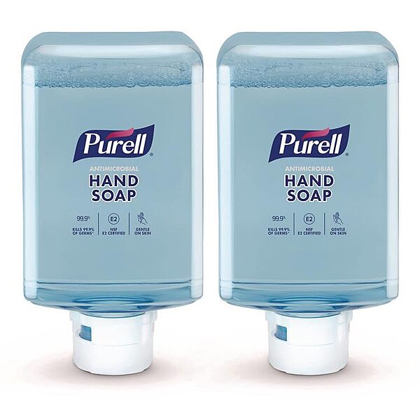PURELL Antimicrobial Foaming Hand Soap Refill, For ES10 Dispensers, Fragrance-Free, 1,200 mL, 2/Carton