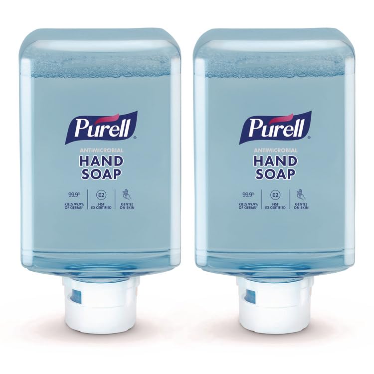 PURELL Antimicrobial Foaming Hand Soap Refill, For ES10 Dispensers, Fragrance-Free, 1,200 mL, 2/Carton
