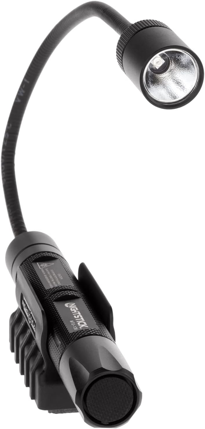Nightstick MTU-136 Mini-TAC Gooseneck UV Flashlight with 2 AA, Black