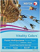 Xerox® Vitality Colors™ Multipurpose Printer Paper, Letter Paper Size, 20 Lb, 30% Recycled, Blue, Ream Of 500 Sheets