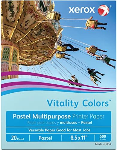 Xerox® Vitality Colors™ Multipurpose Printer Paper, Letter Paper Size, 20 Lb, 30% Recycled, Blue, Ream Of 500 Sheets