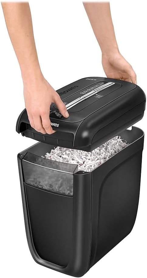 Fellowes 4606001 60Cs 10-Sheet Paper, Credit Card Shredder with Safety Features