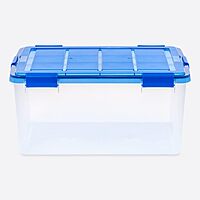 Iris Ultimate Weatherpro Storage Boxes, 23-5/8inL x 20-1/16inW x 16-3/16inH, 60 Qt, Clear, Set Of 4 Boxes