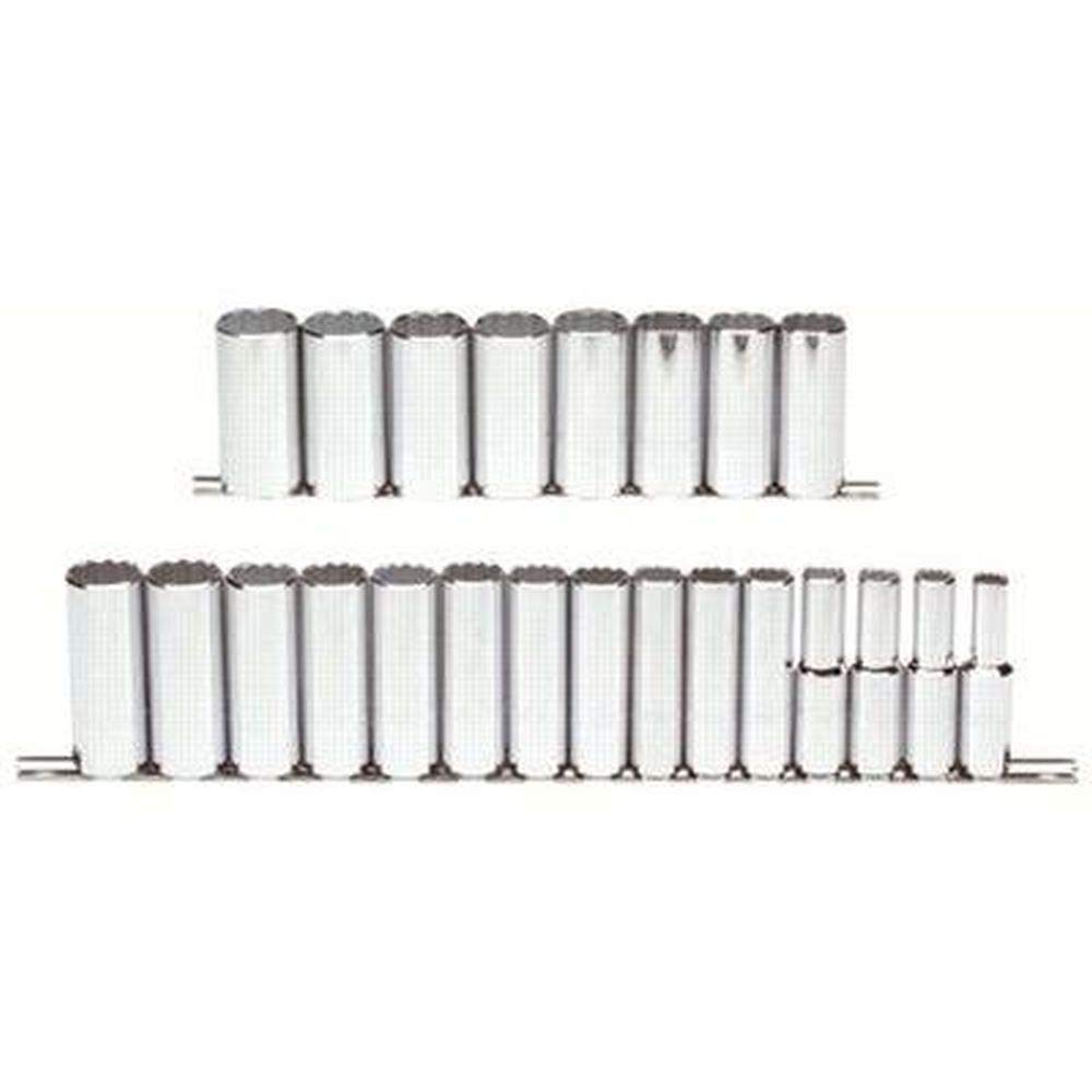 PROTO 23-Piece Deep Metric Socket Set 1/2" Drive (10-32 mm)