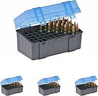 PLANO Handgun and Rifle Ammo Case, Hard-Shell Plastic Ammunition Storage with Flip-Top Lid and Deep Individual Slots