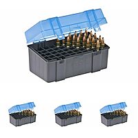 PLANO Handgun and Rifle Ammo Case, Hard-Shell Plastic Ammunition Storage with Flip-Top Lid and Deep Individual Slots