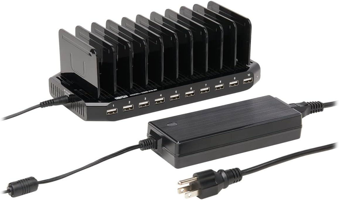 TRIPP LITE USB Charging Station with Storage and Adjustable Brackets