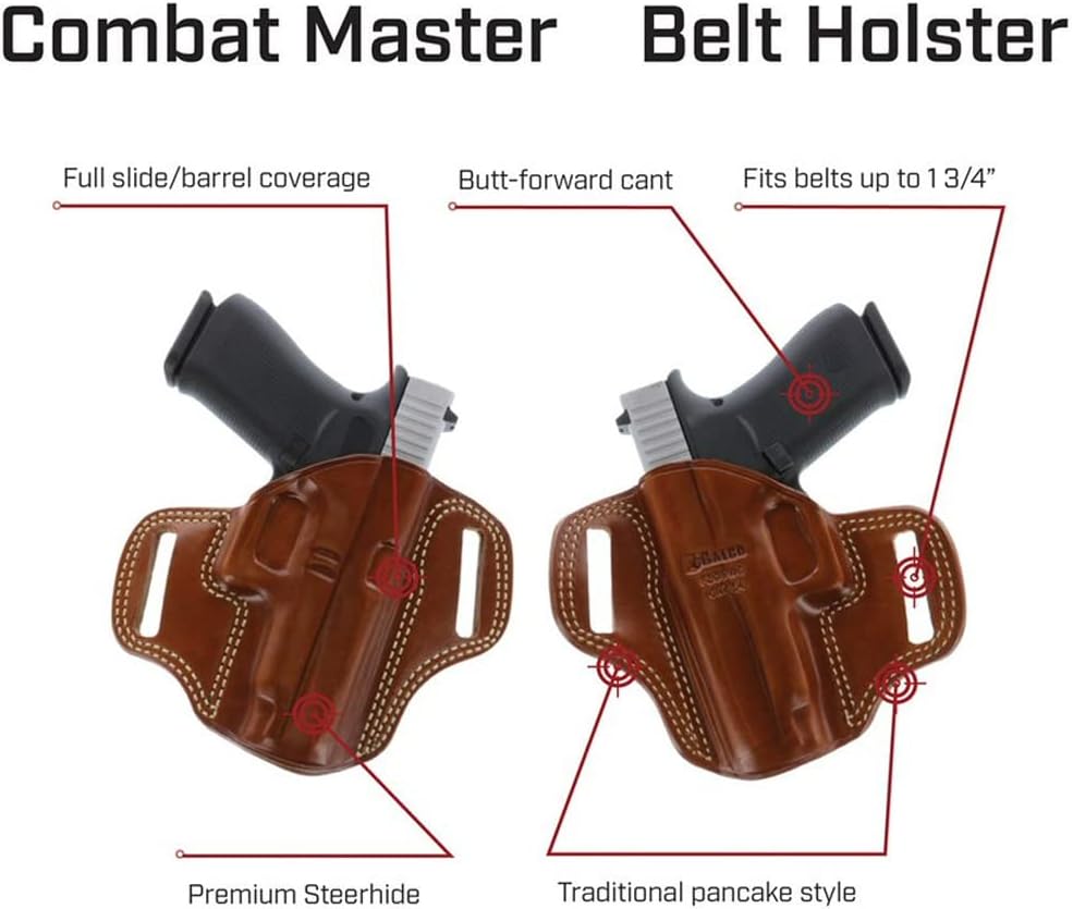 Galco Combat Master OWB Belt Holster Compatible with Glock 48/48 Mos | Smith & Wesson M&P 9mm Shield EZ