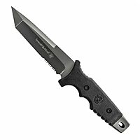 Smith & Wesson SW7 Fixed Blade Knife with Tanto Blade and TPE Handle for Outdoor, Tactical, Survival and EDC