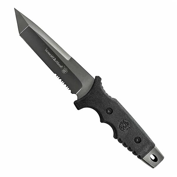 Smith & Wesson SW7 Fixed Blade Knife with Tanto Blade and TPE Handle for Outdoor, Tactical, Survival and EDC
