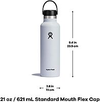 HYDRO FLASK Standard Mouth Insulated Stainless Steel Water Bottle with Flex Cap
