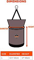 Ergodyne Arsenal 5973 Large Nylon Hoist Bucket Tool Bag - D-Rings, Zipper Top, Gray