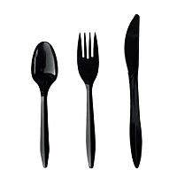 Boardwalk Disposable Plastic Cutlery Set, Four Piece Silverware Kit, Case of 250 Medium Weight Fork Knife Spoon Napkin