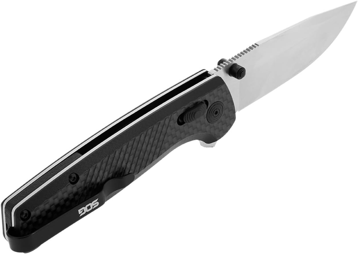SOG Terminus XR Ergonomic Ambidextrous Lightweight Sleek Balanced Folding Knife| G10 Carbon Fiber Handle | S35VN Steel Blade
