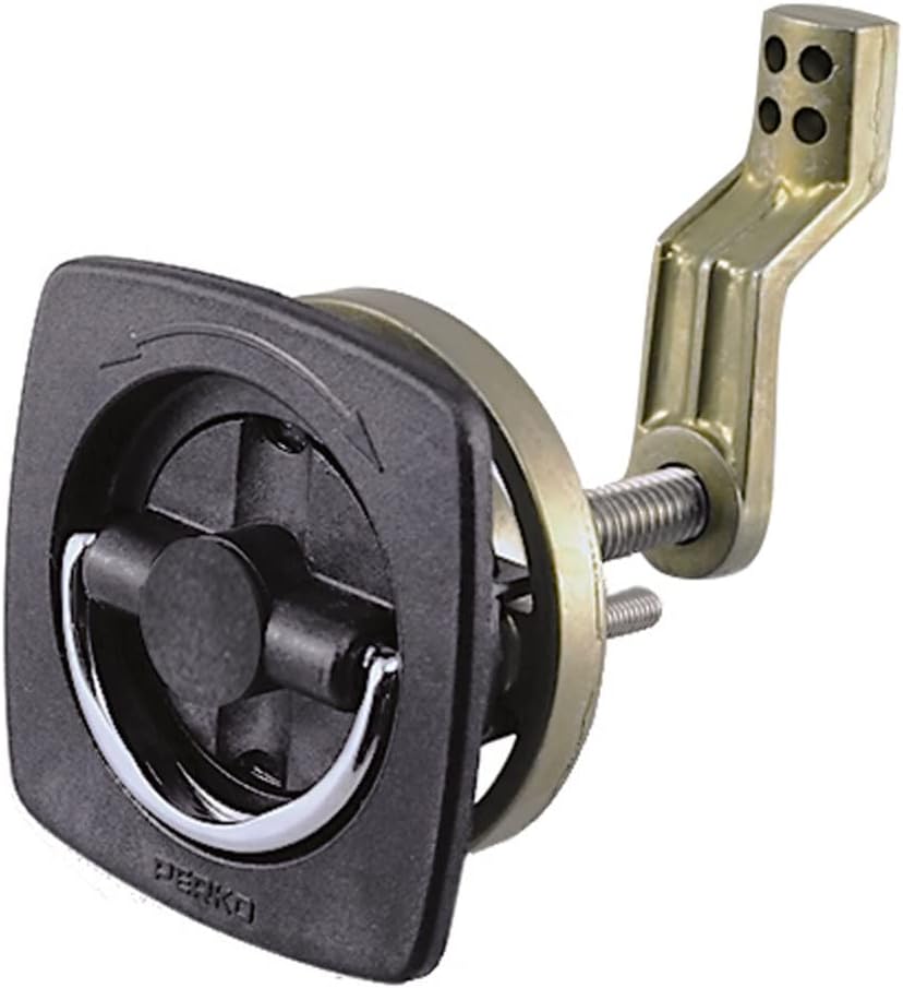 Perko Flush Latch - Non-Locking - 2.5" x 2.5" w/Offset Cam Bar & Flexible Polymer Strike