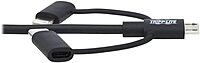 Tripp Lite 3 in 1 Multi Charging USB Cable, USB-A to Lightning, USB Micro B, and USB-C Universal All in One Charger Cable, Sync and Charge Cord, 6 ft. (M101-006-LMC-BK)